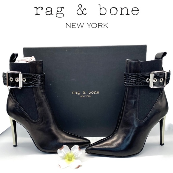 NIB Rag & Bone Wren Stiletto Leather Ankle Boot, 36.5/6.5 - Picture 3 of 15